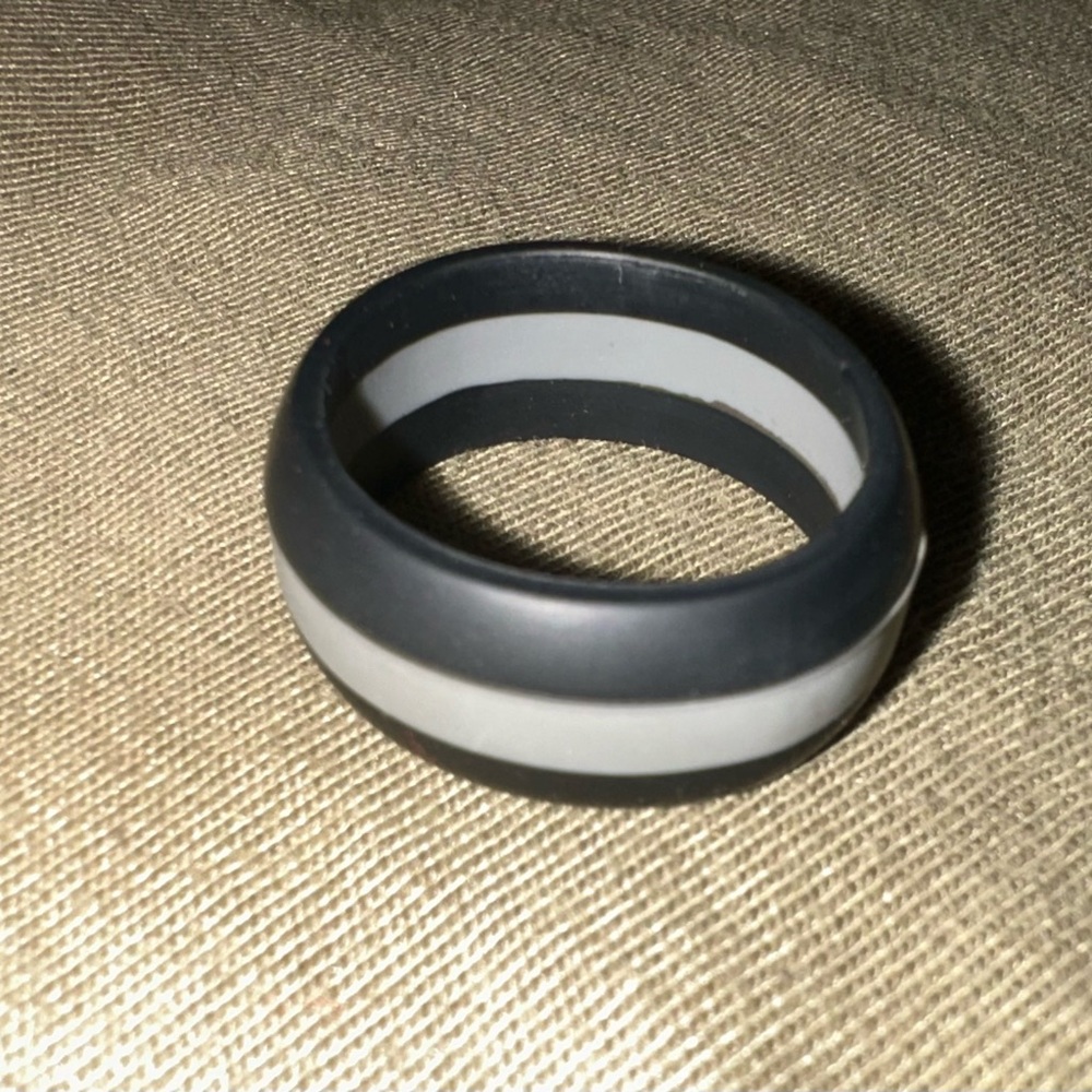 Black and Gray Silicone Ring